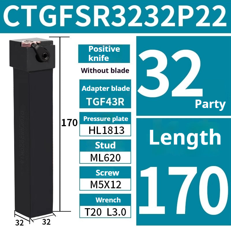 1014-OD shallow groove toolholder CTGFSR1616/2020K16 Circlip groove cutter handle CNC lathe cross-mounted nesting machine Shandong Denso Pricision Tools Co.,Ltd.